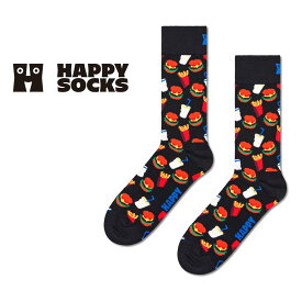 Happy Socks ハッピーソックス Hamburger （ ハンバーガー ）クルー丈 ソックス 靴下 ユニセックス メンズ ＆ レディース プレゼント 無料ラッピング ギフト 10201108