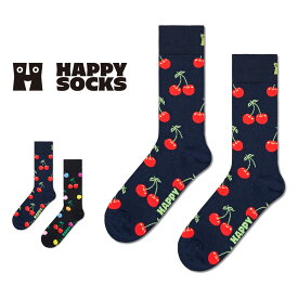 セール！20％OFF Happy Socks ハッピーソックス Cherry （ チェリー ）クルー丈 ソックス 靴下 ユニセックス メンズ ＆ レディース プレゼント 無料ラッピング ギフト 10201109