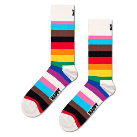 Happy Socks ハッピーソックス Pride Stripe （ プライド ストライプ ）クルー丈 ソックス 靴下 ユニセックス メンズ ＆ レディース プレゼント 無料ラッピング ギフト 10201114