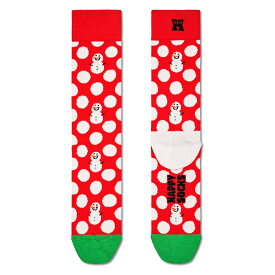 Happy Socks ハッピーソックス Big Dot Snowman （ ビッグ ドット スノーマン ）クルー丈 ソックス 靴下 ユニセックス メンズ ＆ レディース プレゼント 無料ラッピング ギフト 10231056