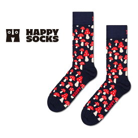Happy Socks ハッピーソックス Mushroom （ マッシュルーム ）クルー丈 ソックス 靴下 ユニセックス メンズ ＆ レディース プレゼント 無料ラッピング ギフト 10231068