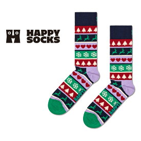 Happy Socks ハッピーソックス Christmas Stripe（ クリスマス ストライプ ）クルー丈 ソックス 靴下 ユニセックス メンズ ＆ レディース プレゼント 無料ラッピング ギフト 10231173