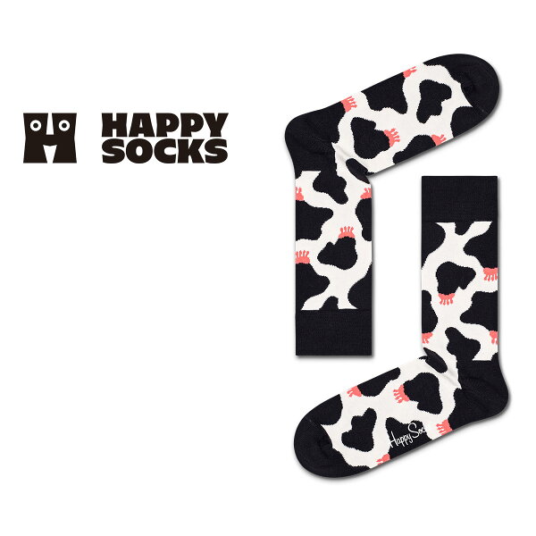 セール！ Happy Socks ハッピーソックス Cowzy Sock （ カウジーソックス ）クルー丈 ソックス 靴下 ユニセックス メンズ ＆ レディース プレゼント 無料ラッピング ギフト 10237013