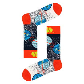 Happy Socks ハッピーソックス 【Limited】 Happy Socks×Star Wars (スターウォーズ) Death Star デス・スター クルー丈 ソックス 靴下 ユニセックス メンズ ＆ レディース プレゼント 無料ラッピング ギフト 14231016