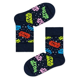 セール！20％OFF Happy Socks ハッピーソックス 【Limited】 Happy Socks×Star Wars (スターウォーズ) ロゴ Kids Sock 子供 クルー丈 ソックス 靴下 KIDS ジュニア キッズ 14233019