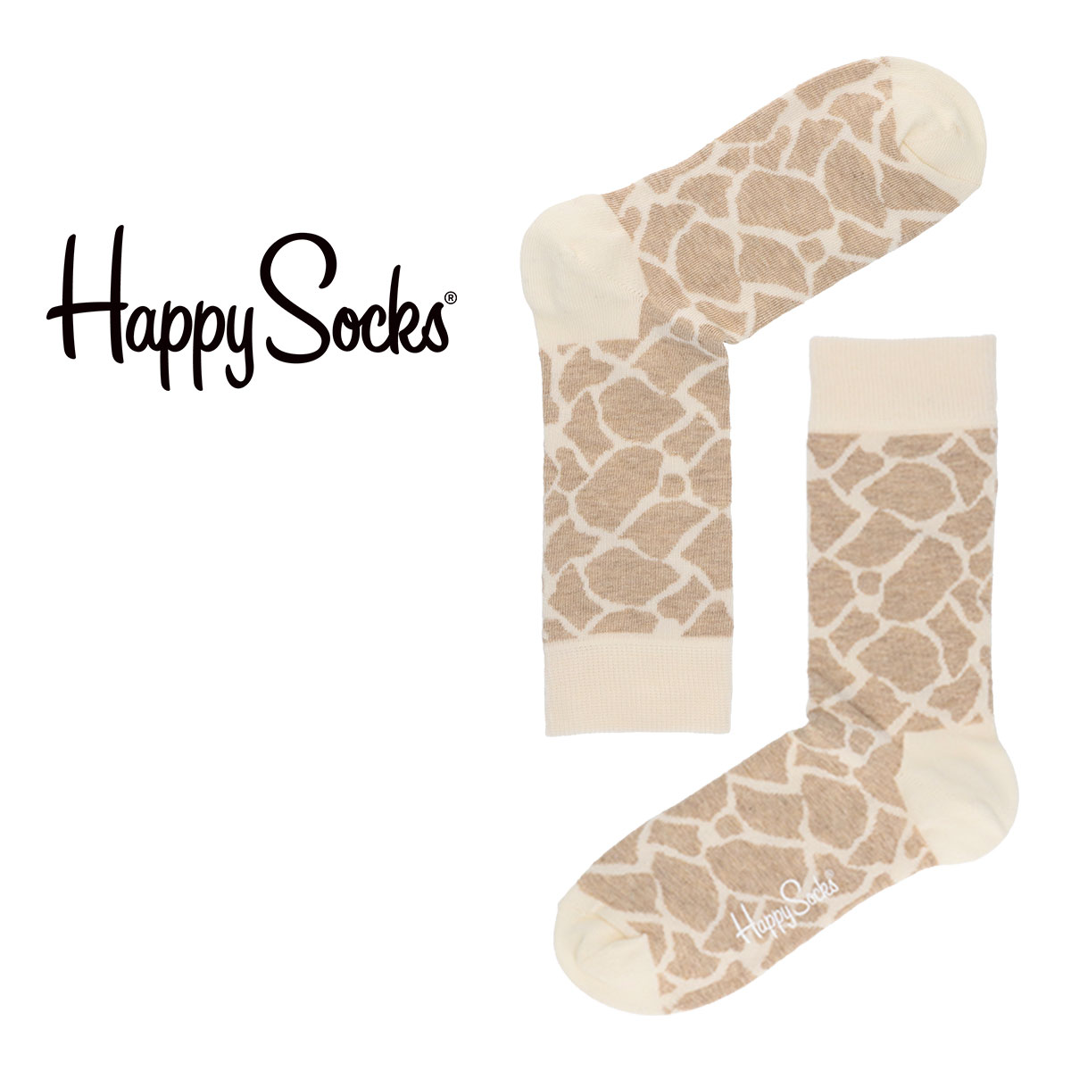 Happy Socks ハッピーソックス GIRAFFE（ジラフ） クルー丈 ソックス 靴下 ユニセックス メンズ ＆ レディス プレゼント 無料ラッピング ギフト 11233131