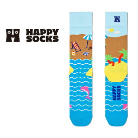 セール！20％OFF Happy Socks ハッピーソックス Beach Break ( ビーチ ブレイク ) クルー丈 ソックス 靴下 ユニセックス メンズ ＆ レディス プレゼント 無料ラッピング ギフト 10240001
