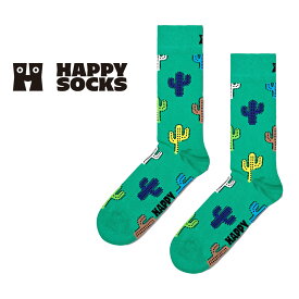 Happy Socks ハッピーソックス Cactus ( カクタス ) サボテン クルー丈 ソックス 靴下 ユニセックス メンズ ＆ レディス プレゼント 無料ラッピング ギフト 10240005
