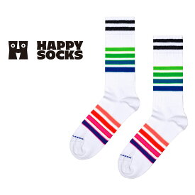 Happy Socks ハッピーソックス Street Stripe Sneaker ( ストリート ストライプ ) クルー丈 ソックス 靴下 ユニセックス メンズ ＆ レディース スポーツ プレゼント 無料ラッピング ギフト 10240041