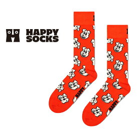 セール！30％OFF Happy Socks ハッピーソックス Doggo ( ドッゴ ) オレンジ 犬 ドッグ クルー丈 ソックス 靴下 ユニセックス メンズ ＆ レディース プレゼント 無料ラッピング ギフト 10240055