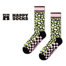 セール！20％OFF Happy Socks ハッピーソックス Flow Flower ( フローフラワー )クルー丈 ソックス 靴下 ユニセックス メンズ ＆ レディス プレゼント 無料ラッピング ギフト 10240065