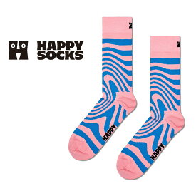 セール！20％OFF Happy Socks ハッピーソックス Dizzy ( ディジー ) ピンク クルー丈 ソックス 靴下 ユニセックス メンズ ＆ レディス プレゼント 無料ラッピング ギフト 10240066