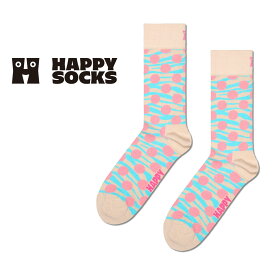 Happy Socks ハッピーソックス Tiger Dot ( タイガードット ) ホワイト クルー丈 ソックス 靴下 ユニセックス メンズ ＆ レディス プレゼント 無料ラッピング ギフト 10240090