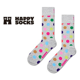 セール！20％OFF Happy Socks ハッピーソックス Big Dot ( ビッグ ドット ) クルー丈 ソックス 靴下 ユニセックス メンズ ＆ レディス プレゼント 無料ラッピング ギフト 10240100