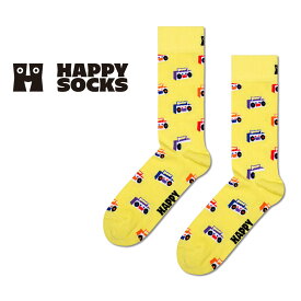セール！20％OFF Happy Socks ハッピーソックス Boombox ( ブームボックス ) ラジカセ クルー丈 ソックス 靴下 ユニセックス メンズ ＆ レディス プレゼント 無料ラッピング ギフト 10240104