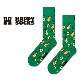 セール！20％OFF Happy Socks ハッピーソックス Pineapple ( パイナップル ) クルー丈 ソックス 靴下 ユニセックス メンズ ＆ レディス プレゼント 無料ラッピング ギフト 10240105