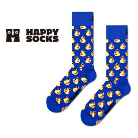 セール！20％OFF Happy Socks ハッピーソックス Rubber Duck ( ラバーダック ) ブルー クルー丈 ソックス 靴下 ユニセックス メンズ ＆ レディス プレゼント 無料ラッピング ギフト 10240134