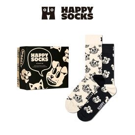 【2足セット】Happy Socks ハッピーソックス Pets ( ペット ) 2-Pack Gift Set GIFT BOX 2足組 クルー丈 ソックス 靴下 ユニセックス メンズ ＆ レディース プレゼント 無料ラッピング ギフト 10243004