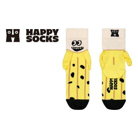 セール！20％OFF Happy Socks ハッピーソックス Kids Banana ( バナナ ) 子供 クルー丈 綿混 ソックス 靴下 KIDS ジュニア キッズ 12240002