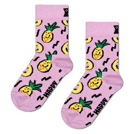 セール！30％OFF Happy Socks ハッピーソックス Kids Pineapple ( パイナップル ) 子供 クルー丈 綿混 ソックス 靴下 KIDS ジュニア キッズ 12240005