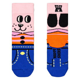 Happy Socks ハッピーソックス Kids Doggo ( ドッゴ ) ドッグ 犬 子供 クルー丈 綿混 ソックス 靴下 KIDS ジュニア キッズ 12240007