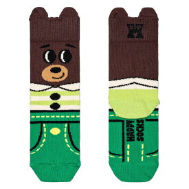 Happy Socks ハッピーソックス Kids Bear ( ベアー ) 熊 子供 クルー丈 綿混 ソックス 靴下 KIDS ジュニア キッズ 12240009