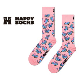 Happy Socks ハッピーソックス Inflatable Elephant ( インフレータブル エレファント ) 象 クルー丈 ソックス 靴下 ユニセックス メンズ ＆ レディース プレゼント 無料ラッピング ギフト 10240003