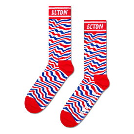 セール！30％OFF Happy Socks ハッピーソックス【Limited】Happy Socks × Elton John ( エルトン ジョン ) Elton John Striped ( エルトンジョン ストライプ ) クルー丈 ソックス 靴下 ユニセックス メンズ ＆ レディース プレゼント 無料ラッピング ギフト 14240009