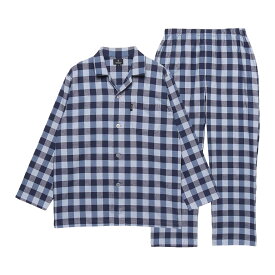 セール！40％OFF セール！LANVIN COLLECTION 上下セット【S M Lサイズ】綿100％ ネル起毛（裏深起毛）ブロックヘリンボンチェック 長袖 メンズ パジャマ 部屋着 あたたかい 前ボタン 前開き日本製 男性 紳士 プレゼント ギフト 54420050 正規ライセンス商品