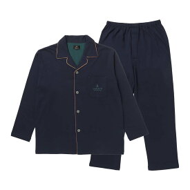 セール！30％OFF LANVIN COLLECTION ランバン コレクション 上下セット 【M・Lサイズ】 綿100％ 先染め接結 バイカラー 長袖 前ボタン 前開き テーラー パジャマ メンズ 男性 紳士 部屋着 あたたかい プレゼント ギフト 54430024