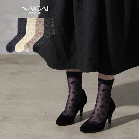 NAIGAI STYLE ナイガイ スタイル 日本製 ペインティングシアー クルー丈 レディース ソックス 靴下 女性 婦人 プレゼント ギフト　03098017