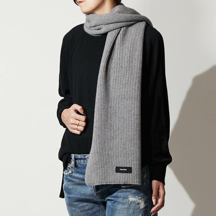 楽天市場】【SALE】CALVIN KLEIN カルバンクライン ニットマフラー 