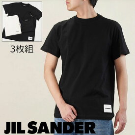 【全品10倍ポイント 要エントリー 4/27 9:59まで】JIL SANDER ジルサンダー プラス 3枚組半袖Tシャツ J47GC0001 J45048 001/ブラック メンズ カットソー ロゴT クルーネック