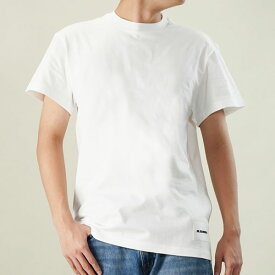 JIL SANDER ジルサンダー プラス 1枚単品 半袖Tシャツ J47GC0001 100/ホワイト メンズ クルーネック ロゴラベル