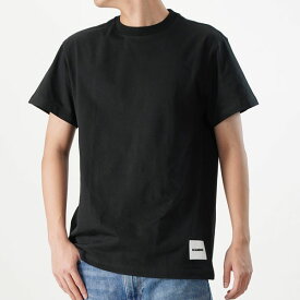 JIL SANDER ジルサンダープラス 1枚単品 半袖Tシャツ J47GC0001 001/ブラック メンズ クルーネック ロゴラベル カットソー ロゴT