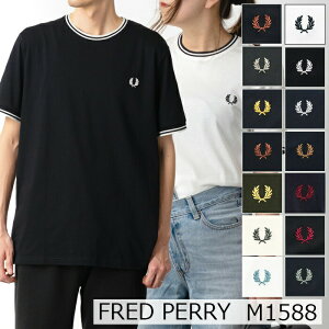 �y300�~OFF�N�[�|���ΏہzFRED PERRY �t���b�h�y���[ ����T�V���c M1588 M1588V �����Y �J�b�g�\�[ �N���[�l�b�N TWIN TIPPED T-SHIRT ��l �ގ�[po_thir]