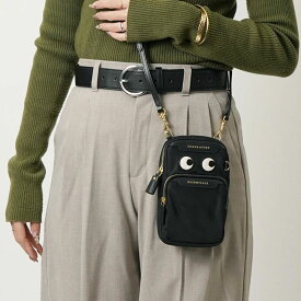 ANYA HINDMARCH アニヤハインドマーチ ショルダーバッグ ESSENTIALS CROSSBODY 181631 BLACK レディース エッセンシャルズクロスボディバッグ ミニバッグ 鞄 eyes 5050925181631