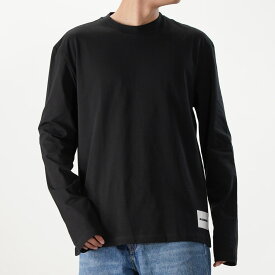 【全品10倍ポイント 要エントリー 4/27 9:59まで】JIL SANDER ジルサンダー プラス [1枚単品]長袖Tシャツ J47GC0002 001/ブラック メンズ カットソー ロゴT