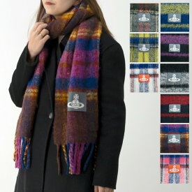 【在庫処分！決算SALE】Vivienne Westwood ヴィヴィアンウエストウッド マフラー 8103014F W01BN W01BM レディース CHUNKY TARTAN CHUNKY STRIPES タータンチェック ロゴ パッチ フリンジ ストール