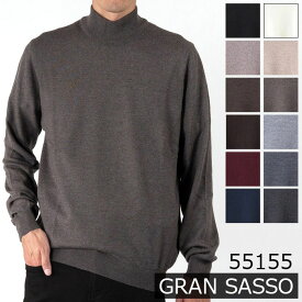 【在庫処分！決算SALE】GRANSASSO グランサッソ モックネック ニット 55155 14290 メンズ ハイネック 長袖 ハイゲージ 12ゲージ 12G メリノウール