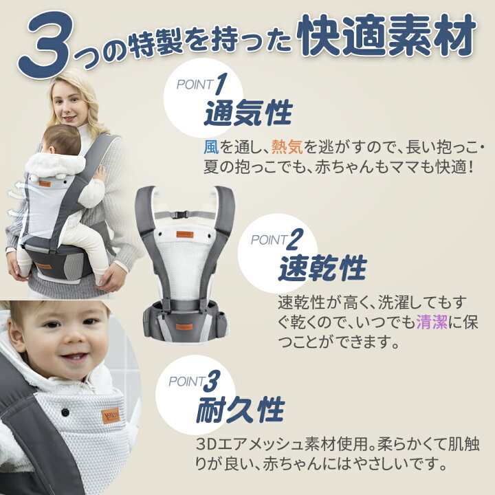楽天市場 抱っこ紐 新生児 抱っこひも ヒップシート 抱っこ紐 抱っこひも おんぶ紐 新生児 赤ちゃん 軽量 通気 装着簡単 ウエストキャリー分離可 調整可 0 36ヶ月 Glanz楽天市場店