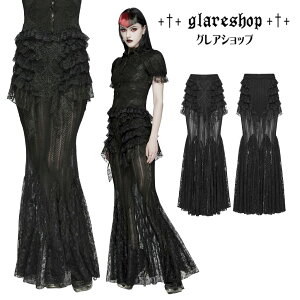 glareshop �O���A�V���b�v�uXS-4XL�vSX662-B���S�V�b�N���[�Y���[�X ���C���[�h �t�B�b�V���e�[���X�J�[�g �� ���f�B�[�X | ���B�W���A���n V�n �X�e�[�W �ߑ� �� [PUNK RAVE] Gothic Rose Lace Layered Fishtail 