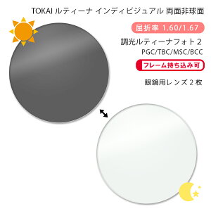 【調光 メガネレンズ交換】両面非球面東海光学 ルティーナ HX-WR/UX-WR (iロケーション) フォト2 プロガードコート/ティービーシーコート/マックスシールドコート/ブルーカットコートTOKAI LUTINA