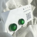 ガラスアクセサリー イヤリング ピアス ガラスイヤリング ガラスピアス ステンドガラス アクセサリー ハンドメイド 送料無料 受注生産 おしゃれピアス おしゃれイヤリング プレゼント グリーン 緑 エメラルドグリーン