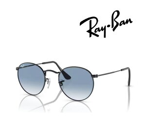 Ray-Ban �T���O���X ���C�o�� �ꂢ�΂� ROUND METAL ���E���h���^�� �ۃ��K�l RB3447 002/3F 50�T�C�Y �t���[���J���[ �u���b�N �����Y�J���[ �u���[ �O���f�B�G���g �u�������K���i�v�u�ۏؕt���v [�~