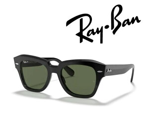Ray-Ban �T���O���X ���C�o�� �ꂢ�΂� RAYBAN STATE STREET / �X�e�[�g�X�g���[�g RB2186�V���[�Y RB2186 901/58 49�T�C�Y �t���[���J���[ �u���b�N �����Y�J���[ �O���[�� G-15 �Ό������Y �u�������K���i