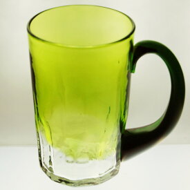 父の日 ゆっくいジョッキ 緑 琉球ガラス 琉球グラス ビアグラス ビアジョッキ ビールジョッキ ビールグラス 350mm 350ミリ