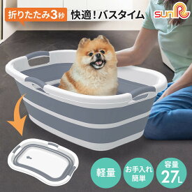 ペット バスタブ 折りたたみ式 ペットバスタブ ランドリー たらい ペット用バスタブ 折り畳み 折りたたみ バスケット 猫 犬 軽量 丈夫 ペット キャリー ねこ ネコ アウトドア 釣り コンパクト収納 水抜き栓 洗濯 足湯 送料無料 UP-045
