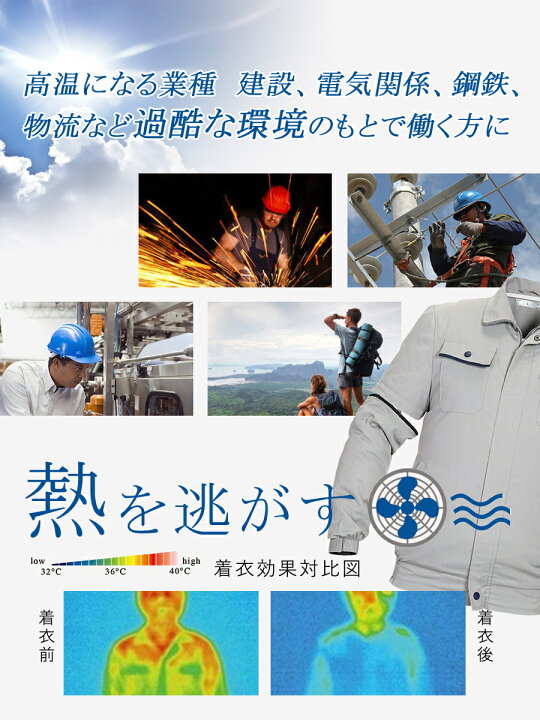 楽天市場】空調作業服 ファン付き 2色 グレー ネイビー あす楽 送料無料 作業服 空冷 空調 夏 作業着 熱中症対策 涼しい 仕事着 長袖 半袖 2way 屋外作業 屋内 暑さ対策 扇風機 外仕事 農作業 バッテリー別売 ひんやり UC-038 ギフト 父の日 : SUNRペットキャリーソープ ... 楽天市場】空調作業服 ファン付き 2色 グレー ネイビー あす楽 送料無料 作業服 空冷 空調 夏 作業着 熱中症対策 涼しい 仕事着 長袖 半袖 2way 屋外作業 屋内 暑さ対策 扇風機 外仕事 農作業 バッテリー別売 ひんやり UC-038 ギフト 父の日 : SUNRペットキャリーソープ ...