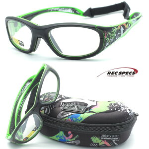 【REC SPECS】レックスペックス MORPHEUS #245 マットブラック・グリーン 53mmサイズ 子供用スポーツアイウエア 度無し又は度付きレンズセット価格【正規品】【店内全品送料無料】スポーツゴ